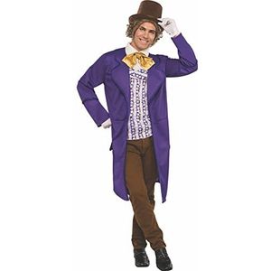 Rubie's Willy Wonka en de Chocolaterie Deluxe Willy Wonka Herenkostuum, meerkleurig, één maat, Meerkleurig, one size