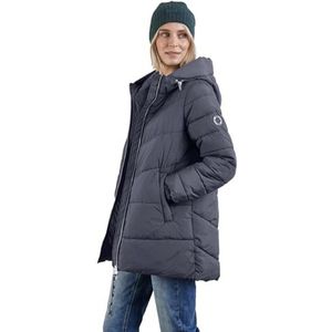 Street One Lange gewatteerde jas voor dames, Gravity Blue, 40