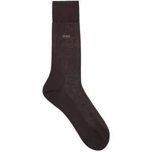 BOSS George RS Uni MC Middelhoge logo-sokken van Egyptisch katoen met gemerceriseerde afwerking, Nieuw - Dark Brown206, 41/42 EU
