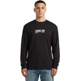 G-star - Ams 89 - T-shirt - Zwart - Regular Fit - Lange Mouwen