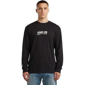 G-star - Ams 89 - T-shirt - Zwart - Regular Fit - Lange Mouwen