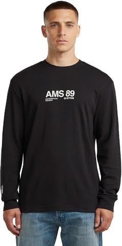 G-star - Ams 89 - T-shirt - Zwart - Regular Fit - Lange Mouwen