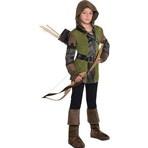 amscan 845713-55 Kind Jongens Prince of Thieves Fancy Dress Robin Hood Kostuum Outfit (Leeftijd 12-14 jaar), Bruin/Groen
