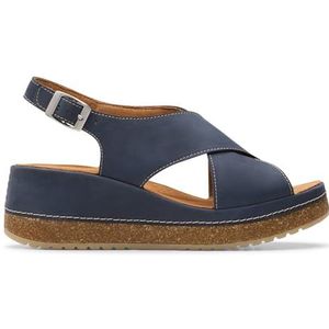 Clarks - Kassanda Step - Sandalen - Marineblauw - Nubuck