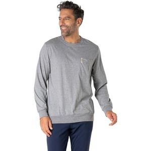 Eminence - Pyjama Long Homme - Grijs Chine/Marine - 100% Katoen Bio - T-Shirt met Lange Mouwen en Pantalon met 2 Pockets