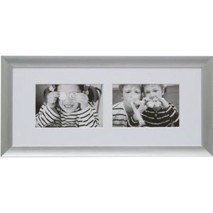 Deknudt Frames S021M1 fotolijst 17 x 40 aluminium zilver, 2 x (15 x 10) cm metalen fotokader