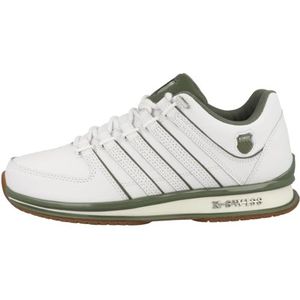 K-Swiss Rinzler Sneakers voor heren, wit/Deep Lichen/Gum, Wit Deep Lichen Gum, 41 EU