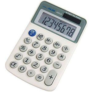 Milan 40918BL - rekenmachine, 8 cijfers, wit, klein