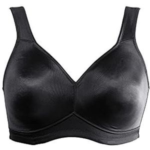 Ulla Popken Dames microvezel, cup B/C, D/E beha, zwart, 95D