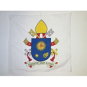 Paus Franciscus Wapenvlag 90x90 cm voor een paal - Vaticaanse vlaggen 90 x 90 cm - Banier 3x3 ft met gat - AZ FLAG