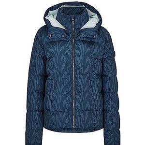 Ziener Dames TUSJA Ski-jack/Winterjas | warm, ademend, waterdicht, bladeren navy print, 34