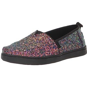 TOMS Klassieke Alpargata instappers voor meisjes, Zwarte Chunky Glitter, 1.5 UK