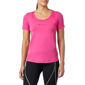 Champion Athletic C-Sport W-Cotton Fine Stretch Jersey S-S Regular T-shirt voor dames, Fuchsia, XL