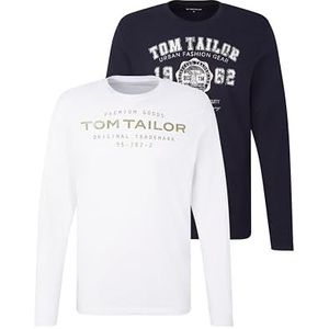 TOM TAILOR Mannen Shirt met lange mouwen in 1034857, 10690 - Knitted Navy, S