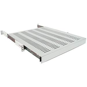 LogiLink SF1S15G - Uittrekbare plank (1U) voor staande kasten, serverkasten met 1200 mm diepte, 35 kg draagkracht, grijs