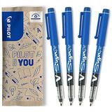 PILOT 4-delige set V-Sign Pen vezelschrijf V-Sign pen blauw