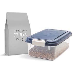 IRIS USA 10 lb./12Qt. WeatherPro Luchtdichte voedselopslagcontainer, voor hond kat vogel en andere huisdiervoedselopslagbak, houdt ongedierte buiten, doorschijnend lichaam, gemakkelijke mobiliteit,