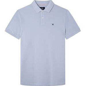 Hackett London Heren Slim Fit Logo Polo Shirt, Oxford Blauw, XL
