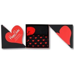 Happy Socks 2-Pack Valentine Socks Gift Set, Kleurrijke en Leuk, Sokken voor Dames en Heren, Zwart (36-40)