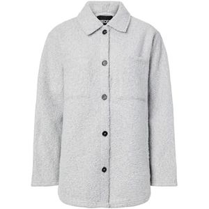 pieces - PCOLINE SHACKET - Overhemdjasje - Grey melange - 100% Polyester