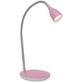 BRILLIANT lamp Anthony LED tafellamp ijzer/roze | 1x 2,4W LED geïntegreerd, (200lm, 3000K) | Schaal A ++ tot E | Met drukschakelaar op de voet