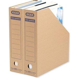 ELBA Staande verzamelaar karton, tric systeem, met archiefopdruk, natuurbruin, verpakking van 12 stuks