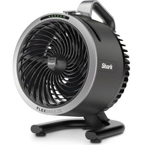 Shark FlexBreeze HydroGo, krachtige draagbare ventilator met verneveling, koeling binnen en buiten, stil en duurzaam, snoerloos, compact en lichtgewicht, luchtstroom tot 20 m, houtskool FA050EU