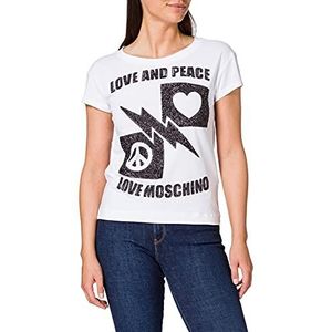 Love Moschino Love and Peace Embroidery Shorts, dames t-shirt - - 44