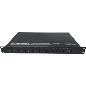 INFITRONIC - IN19PLG002A - 19 inch USB 3.0 Hub16-poorten met laadstation en synchronisatie (1U rackinbouw)