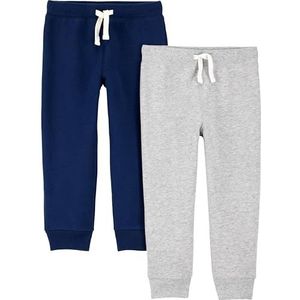 Simple Joys by Carter's Babybroek voor jongens (set van 2), grijs gemêleerd/marineblauw, 3 Jaren