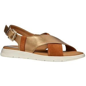 Geox Dandra B Wedge Sandaal voor dames, Lt Bronze Oker, 35 EU