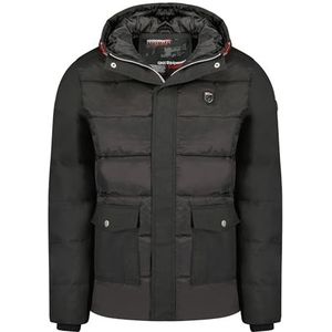 Geographical Norway Altop Heren Parka, lang, warm, herfst, winter, waterdicht, waterafstotend, bontjas, outdoor, winddichte jas, heren (zwart L), Zwart, L