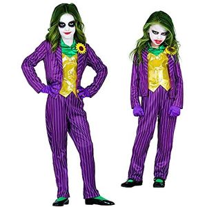 Widmann - Kinderkostuum Evil Clown, jas met blouse en vest, broek, handschoenen, joker, psycho, killer, kostuum, verkleden, themafeest, carnaval, Halloween