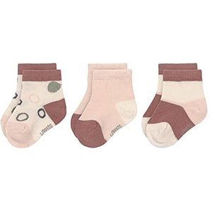 LÄSSIG Kids Sneaker Sokken Set van 3 / Offwhite/Powder Pink maat 12-14