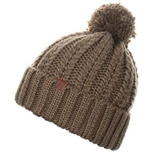 BICKLEY + MITCHELL Dames Cable Knit Pom Womens 2001-21-9-40 Beanie Hoed, Bruin, One Size