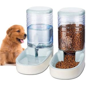 Edipets, automatische voerbak kat, automatisch, 2 eenheden, 3,8 l, voer- en waterbak voor huisdieren (Grijs)