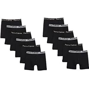 FM London Heren knoop Fly Boxer Shorts (Pack van 12), Zwart, L