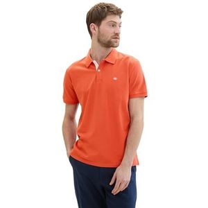 TOM TAILOR Basic Piqué poloshirt voor heren, 12883 - Marocco Orange, S