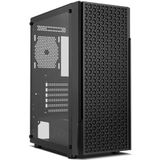 NOX XTREME PRODUCTS INFINITY BETA - Semitower M-ATX | ITX, Zijvenster van gehard glas, Gaas aan de voorkant, Ruimte voor 8 ventilatoren, Comp. grafische kaarten tot 300mm, USB 3.0, Zwart