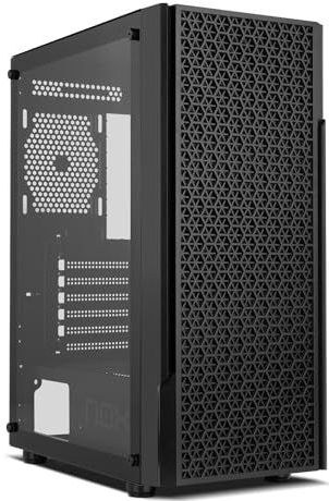 NOX XTREME PRODUCTS INFINITY BETA - Semitower M-ATX | ITX, Zijvenster van gehard glas, Gaas aan de voorkant, Ruimte voor 8 ventilatoren, Comp. grafische kaarten tot 300mm, USB 3.0, Zwart
