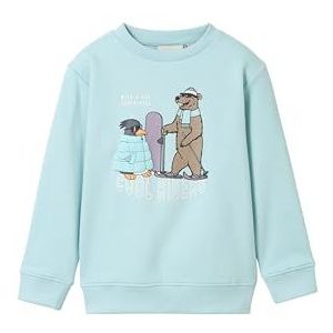 TOM TAILOR Sweatshirt met print voor jongens en kinderen, 32250 - Light Horizon Blue, 116-122