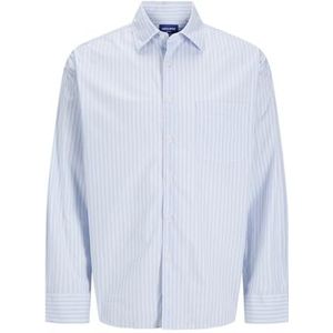 JACK & JONES Joratlas Poplin oversized shirt Ls voor heren, Cashmere Blue, XXL