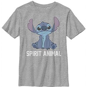 Disney Lilo & Stitch Spirit Animal v2 Boy's Crew Tee, Athletic Heather, XS, Athletic Heather, XS