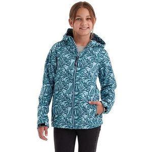 killtec meisjes Softshell jas/outdoorjas met capuchon Mädchen Softshelljacke Print, mint, 140, 43200-000