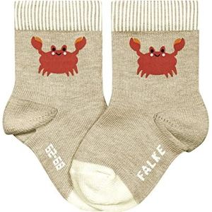 FALKE Uniseks-baby Sokken Little Crab B SO Katoen Dun gedessineerd 1 Paar, Beige (Sand Melange 4650), 74-80