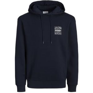 JACK&JONES PLUS Heren Jjliner Sweat Hood Pls capuchontrui, wit melange., 4XL grote maten
