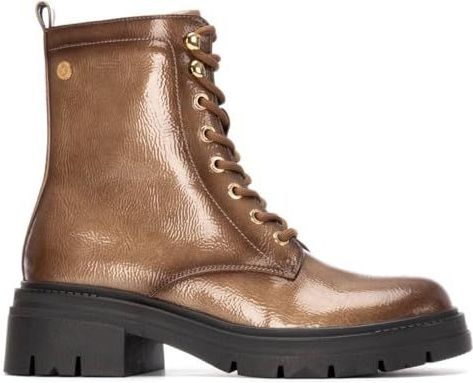 Xti - 14429603-BEIGE - Enkellaarsjes - Bruin - Plat - Ritssluiting - Casual