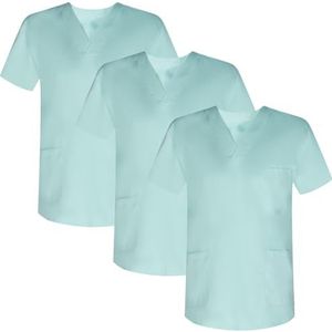 MISEMIYA Verpakking van 3 stuks, uniseks, gezondheidsuniform, medisch uniform, 4XL, turquoise, Turkoois, 4XL