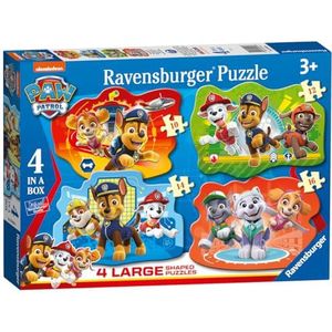 Ravensburger Paw Patrol 4 Large Shaped Jigsaw Puzzles (10, 12, 14, 16 Pieces) for Kids Age 3 Years Up - Educational Toys for Toddlers