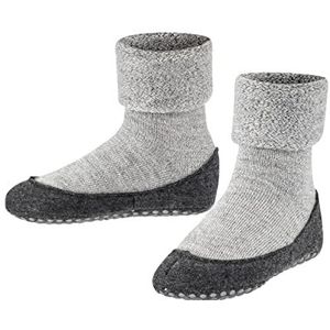 FALKE Unisex Kids Cosyshoe Slipper Sokken Merino Wol Blauw Grijs Meer Kleuren Dikke Warme Effen Met Gedrukt Siliconen Nubs Op Zolen Voor Een Verbeterde Grip 1 Paar, Grijs Licht Grijs 3400, 6-7